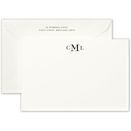 Hand Engraved Monogram Correspondence Cards
